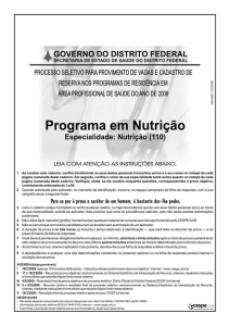 Prova 13 - opção: 110 - Especialidade: Nutrição