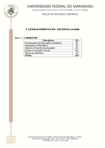 7. LETRAS/PORTUGUÊS - CH TOTAL: 3.320h Ano 1 – 1º