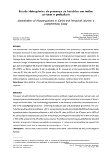 Estudo histoquímico da presença de bactérias em lesões cariosas e