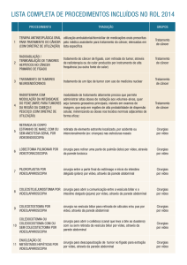 Lista completa de procedimentos incluídos no ROL 2014