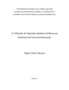 A Utilização do Algoritmo Quântico de Busca em Problemas