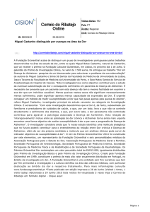 Miguel Castanho distinguido por avanços na área da Dor