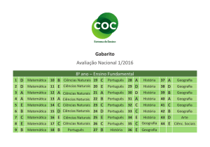 Gabarito Avaliação Nacional 1/2016