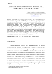 ARTIGO A RELEVÂNCIA DO ESTUDO DA LÓGICA EM FILOSOFIA