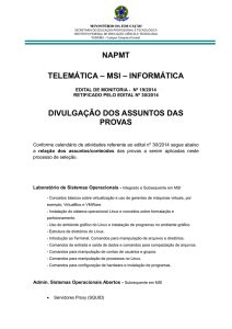 napmt telemática – msi – informática divulgação dos