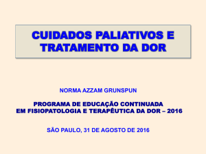 cuidados paliativos e tratamento da dor