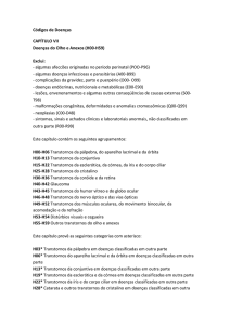 Códigos de Doenças CAPÍTULO VII Doenças do Olho e Anexos