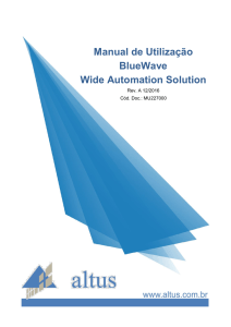 Manual de Utilização BlueWave Wide Automation Solution