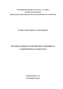 estudo da produção de proteína microbiana a partir do