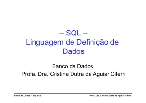 – SQL – Linguagem de Definição de Dados