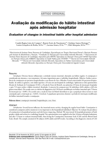 Avaliação da modificação do hábito intestinal após admissão