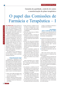 O papel das Comissões de Farmácia e Terapêutica