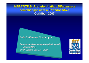 Diferença entre portador ativo e inativo do HBV.