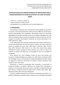 Potencialidades dos limiares empíricos de precipitação para o