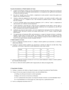 Exercícios 1 Conceitos Introdutórios ao Modelo Quântico do Átomo