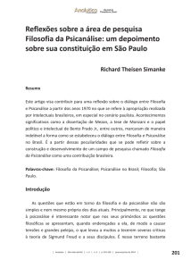 Reflexões sobre a área de pesquisa Filosofia da Psicanálise: um