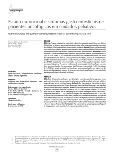 Estado nutricional e sintomas gastrointestinais de pacientes