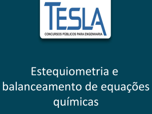 Estequiometria e balanceamento de equações