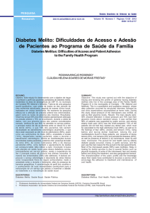 Diabetes Melito: Dificuldades de Acesso e Adesão de Pacientes ao