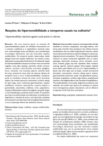 Reações de hipersensibilidade a temperos