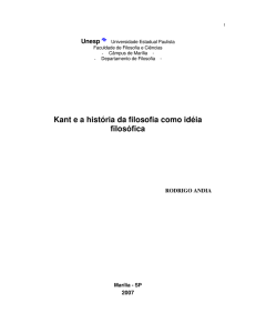 Kant e a história da filosofia como idéia filosófica