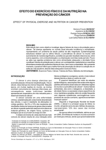 efeito do exercício físico e da nutrição na prevenção do câncer