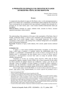 a produção do espaço e os circuitos de fluxos da indústria têxtil de