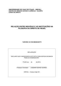 relação entre indivíduo e as instituições na filosofia do