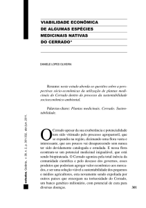 viabilidade econômica de algumas espécies medicinais nativas do