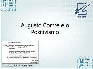 Augusto Comte e o Positivismo