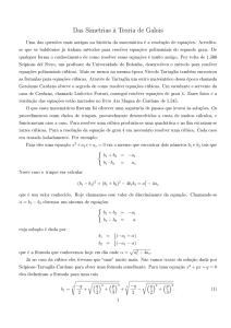 Das Simetrias à Teoria de Galois