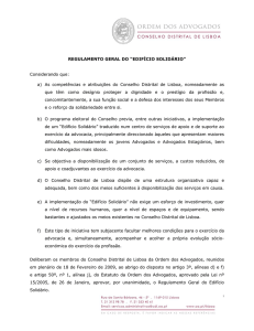 REGULAMENTO GERAL DO “EDIFÍCIO SOLIDÁRIO”