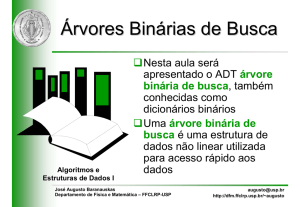 Árvores Binárias de Busca - Departamento de Computação e