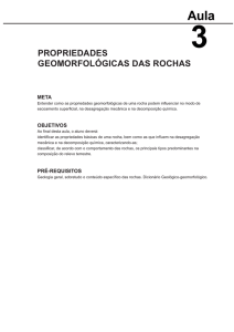 propriedades geomorfológicas das rochas