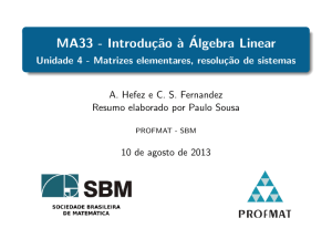 MA33 - Introdução à Álgebra Linear - Unidade 4