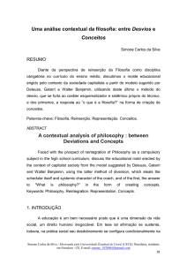 Perspectivas sobre a filosofia a partir de Benjamin e Deleuze