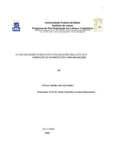 O USO DO MODO SUBJUNTIVO EM ORAÇÕES RELATIVAS E