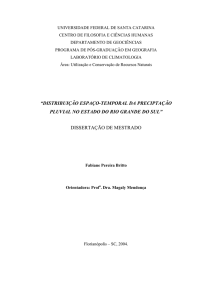 Distribuição espaço-temporal da precipitação pluvial no