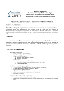programa de geografia do 1º ano do ensino médio