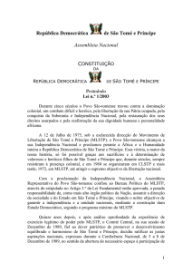 República Democrática de São Tomé e Príncipe Assembleia Nacional