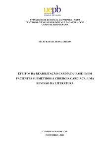 EFEITOS DA REABILITAÇÃO CARDÍACA (FASE II) EM PACIENTES