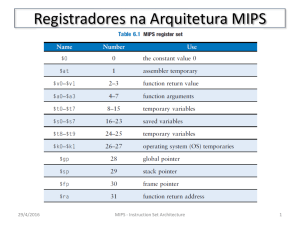 Registradores na Arquitetura MIPS