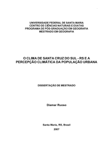 o clima de santa cruz do sul - rs e a percepção climática da