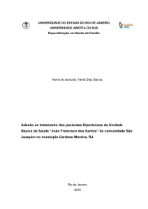 Adesão ao tratamento dos pacientes Hipertensos da Unidade