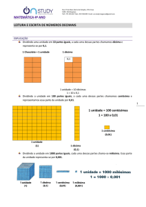 Leitura, escrita, comparação e ordenação de números decimais.