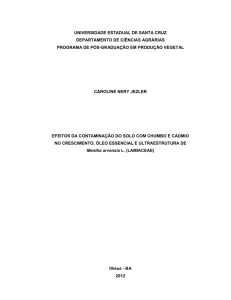 Efeitos da contaminação do solo com chumbo e cádmio