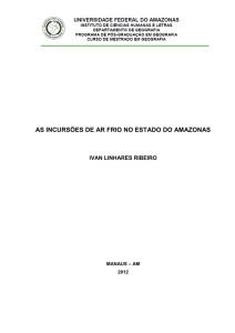 AS INCURSÕES DE AR FRIO NO ESTADO DO AMAZONAS