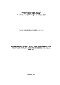 EPIDEMIOLOGIA DA INFECÇÃO PELO VÍRUS DA HEPATITE B EM