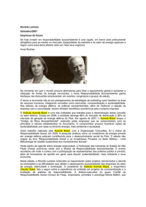 Revista Lumiere Setembro/2007 Empresas do futuro Se hoje