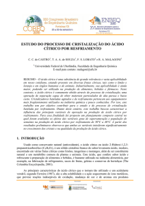 ESTUDO DO PROCESSO DE CRISTALIZAÇÃO DO ÁCIDO